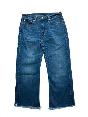 Levi's 514 Jeans Cropped Frayed Hem Size 32